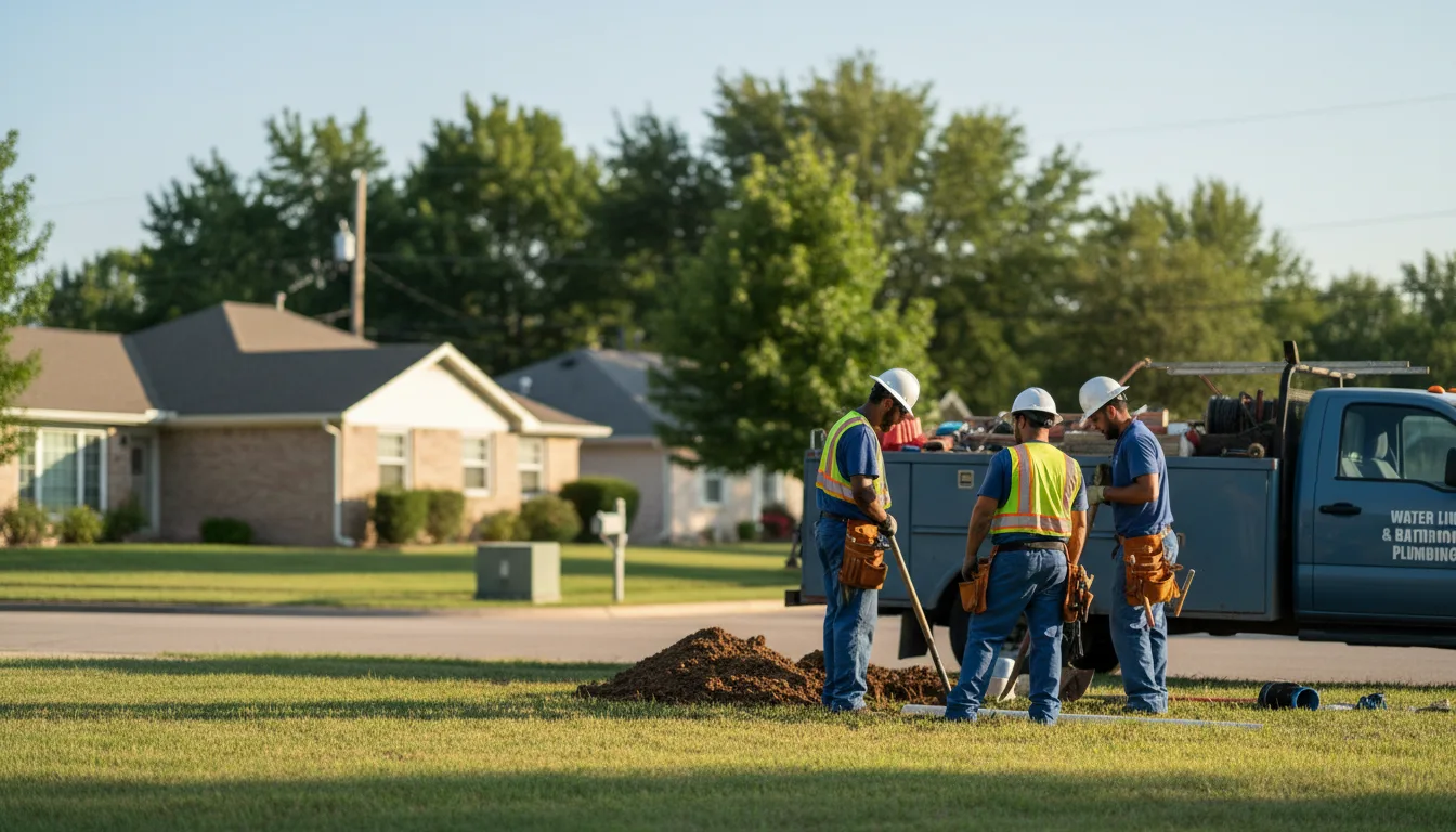 Residential water line and bathroom plumbing service in Sumner, TX
